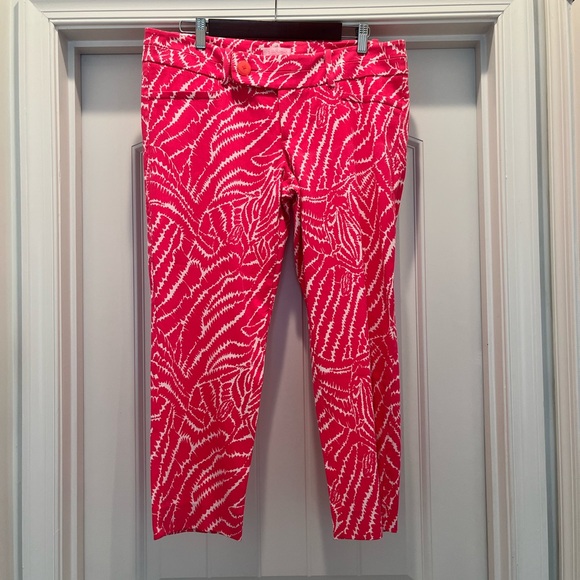 Lilly Pulitzer Pants - Lilly Pulitzer Pink and White Capris